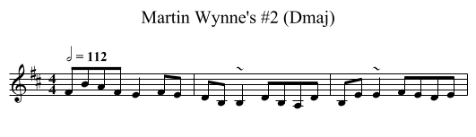 Martin Wynne's #2 (Dmaj) - staff notation