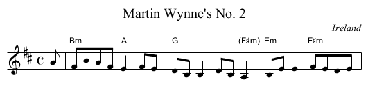 Martin Wynne's No. 2 - staff notation