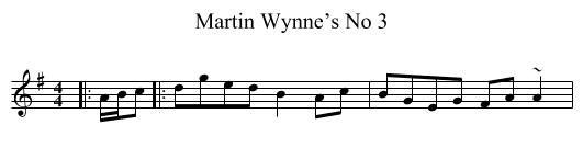 Martin Wynne’s No 3 - staff notation