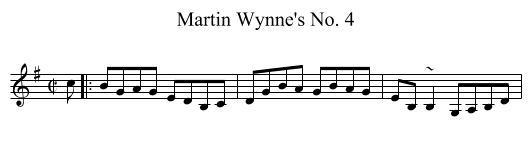 Martin Wynne's No. 4 - staff notation