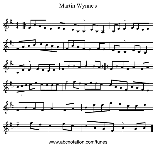Martin Wynne's - staff notation