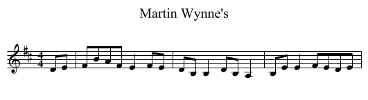 Martin Wynne's - staff notation