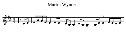 Martin Wynne's - staff notation