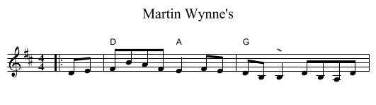 Martin Wynne's - staff notation