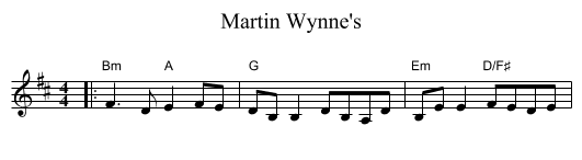 Martin Wynne's - staff notation