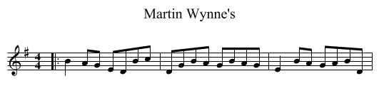 Martin Wynne's - staff notation