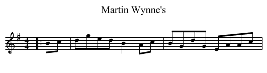 Martin Wynne's - staff notation