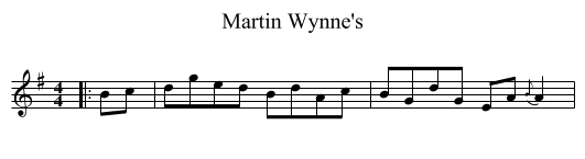 Martin Wynne's - staff notation