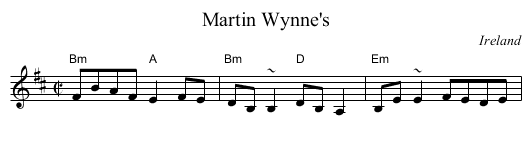 Martin Wynne's - staff notation