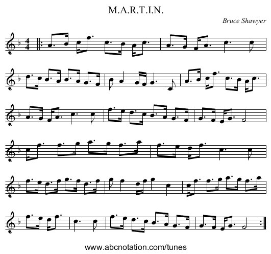 M.A.R.T.I.N. - staff notation