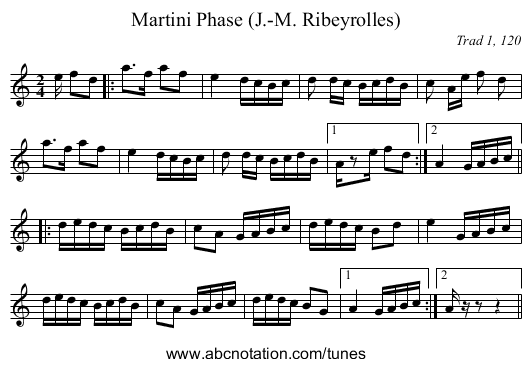 Martini Phase (J.-M. Ribeyrolles) - staff notation