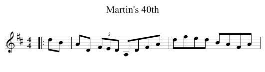 Martin's 40th - staff notation
