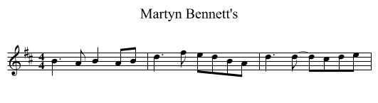 Martyn Bennett's - staff notation