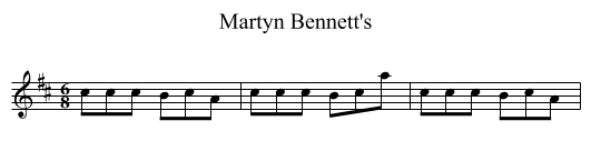 Martyn Bennett's - staff notation
