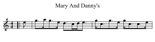 Mary And Danny's - staff notation