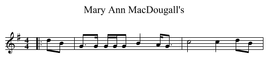 Mary Ann MacDougall's - staff notation