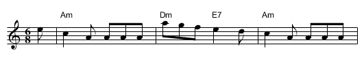 Mary Bain's Wedding - staff notation