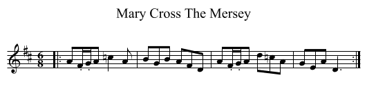 Mary Cross The Mersey - staff notation