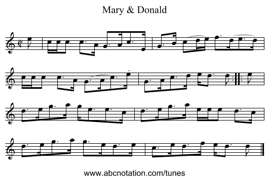 Mary & Donald - staff notation