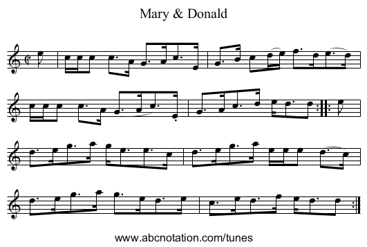 Mary & Donald - staff notation