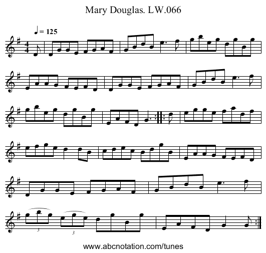 Mary Douglas. LW.066 - staff notation