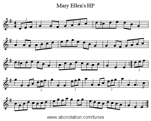 Mary Ellen's HP - staff notation