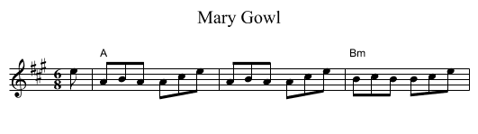 Mary Gowl - staff notation