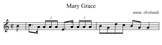 Mary Grace - staff notation