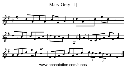 Mary Gray [1] - staff notation