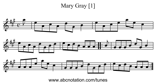 Mary Gray [1] - staff notation