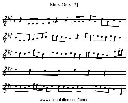 Mary Gray [2] - staff notation
