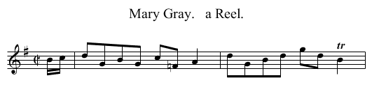 Mary Gray.   a Reel. - staff notation