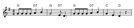 Mary Had a Baby - staff notation