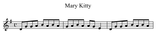 Mary Kitty - staff notation