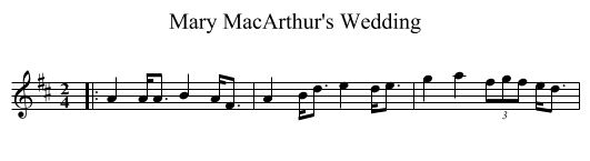Mary MacArthur's Wedding - staff notation