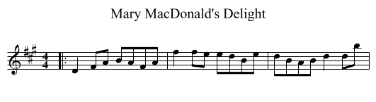 Mary MacDonald's Delight - staff notation