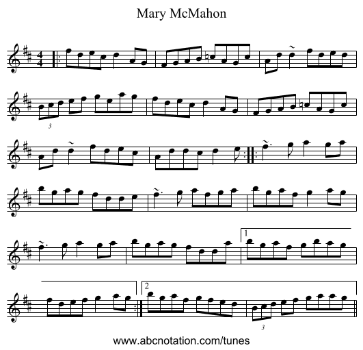 Mary McMahon - staff notation