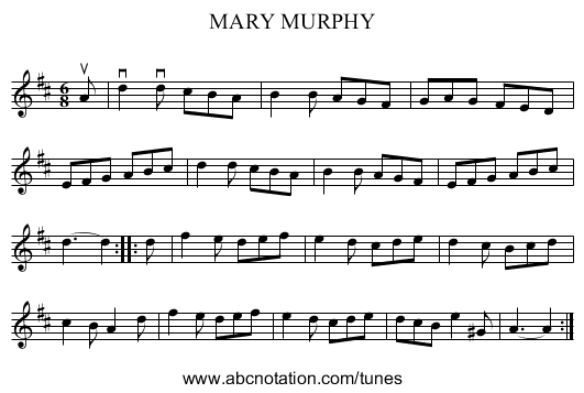 MARY MURPHY - staff notation