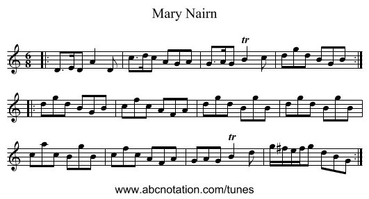 Mary Nairn - staff notation