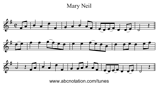 Mary Neil - staff notation