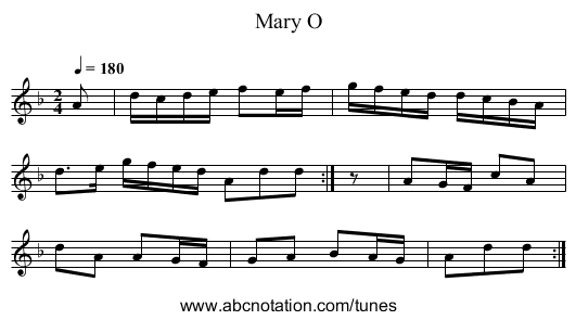 Mary O - staff notation