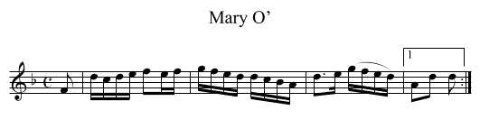 Mary O’ - staff notation