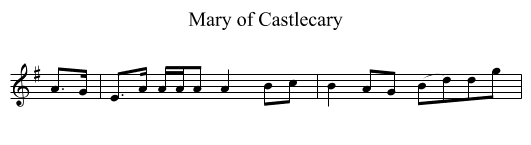 Mary of Castlecary - staff notation