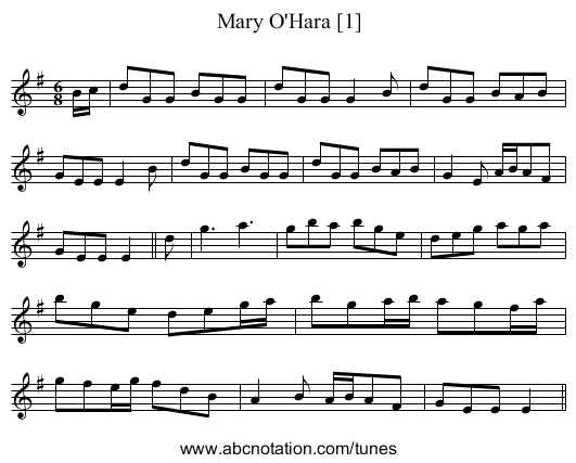 Mary O'Hara [1] - staff notation