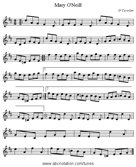 Mary O'Neill - staff notation