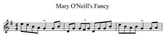 Mary O'Neill's Fancy - staff notation