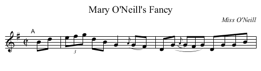 Mary O'Neill's Fancy - staff notation