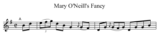 Mary O'Neill's Fancy - staff notation