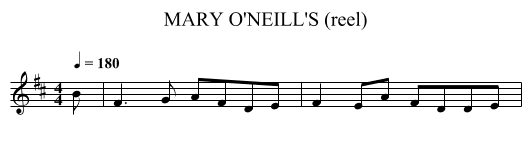 MARY O'NEILL'S (reel) - staff notation