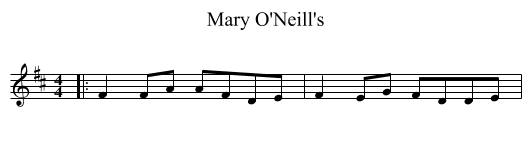 Mary O'Neill's - staff notation